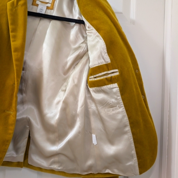 J. Crew Yellow Blazer Velvet Tailored - Picture 3 of 8